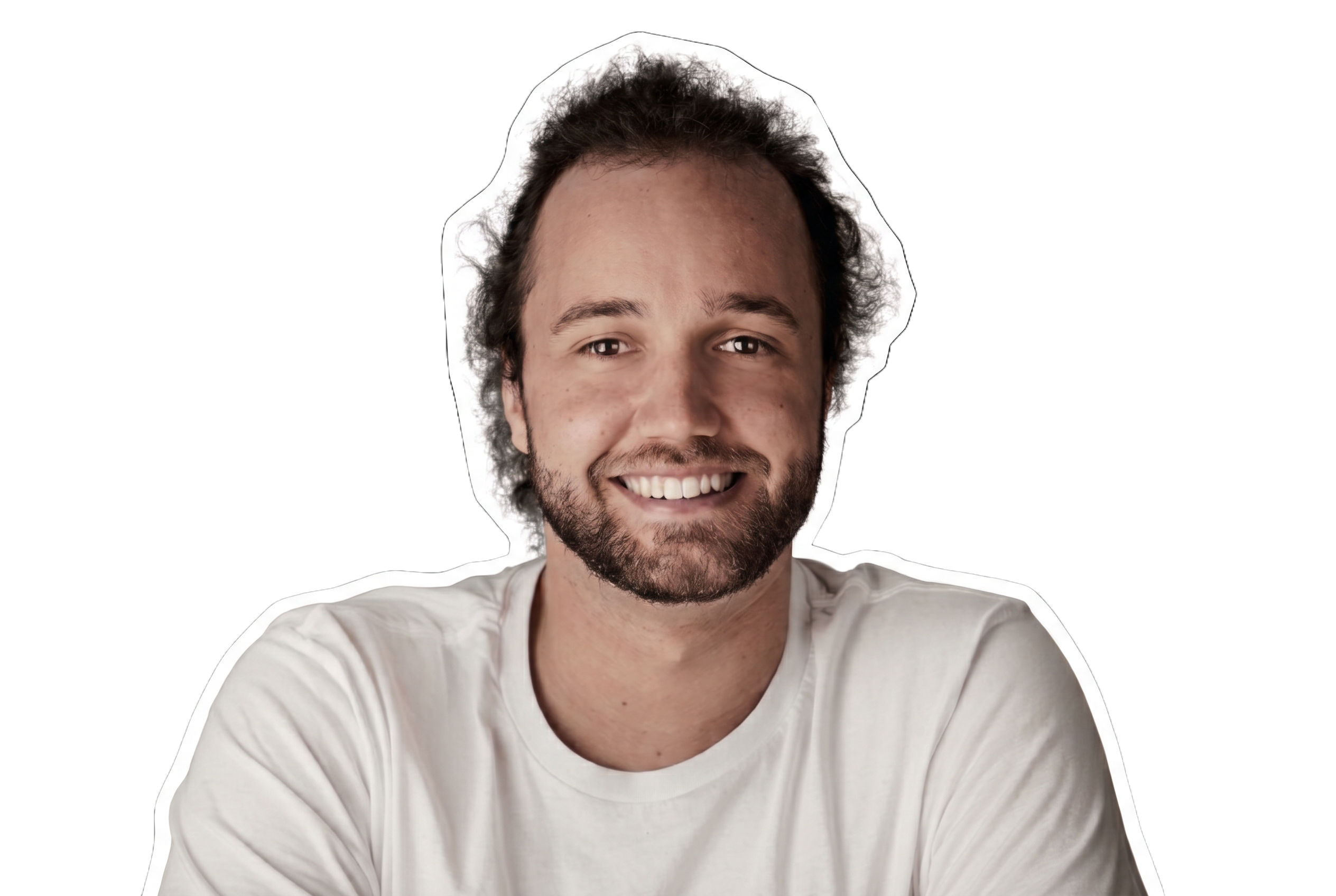 A strikingly handsome young man with long brown hair and stubble. Just kidding, it's picture of me: Raphael Koch.